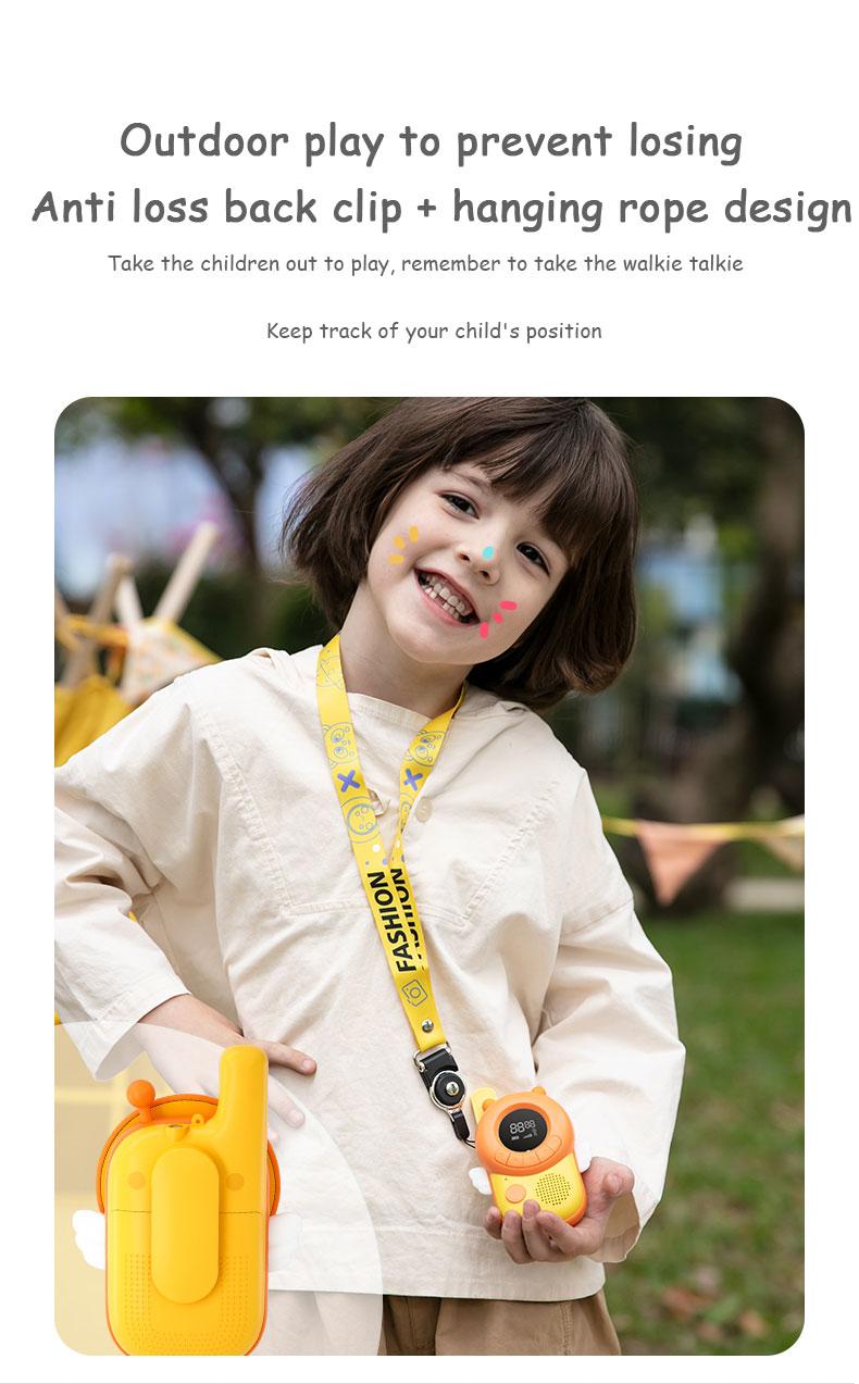 Product Introduction of 2Pcs Mini Walkie Talkies Interphone Children's Radio Toy Phone 3Km Transmission Transceiver Interactive Toys for Girls Kids Gift Audio Button Durable Lanyard Monitor 29