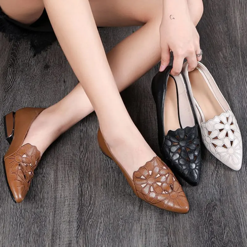 Sepatu Wanita Pantopeul Motip Bordir Bunga