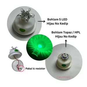 JIAHONG Lampu Bohlam 5 Led dan Topaz Hijau Tidak Kedip Berkualitas Tinggi