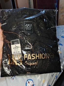 Product Review of Kemko sultan atau  Koko tangan pendek  Atasan Pria Dewasa motif etnik depan kancing vareasi bahan  Katun embos berkualitas terbaik Nyaman di pakai Baju Hitam from Y**u Z**h 2