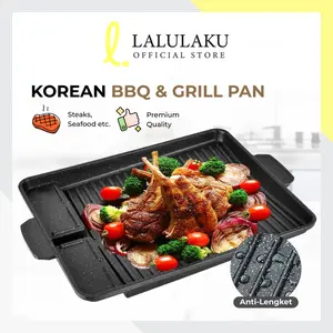 La Natuna Grill Pan Yakiniku KOREAN BBQ Grill / Panggangan Korean BBQ Grill Pan Anti Lengket