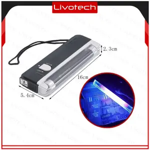 LIVO Detektor Uang Mini Portable dengan Lampu UV - Hitam