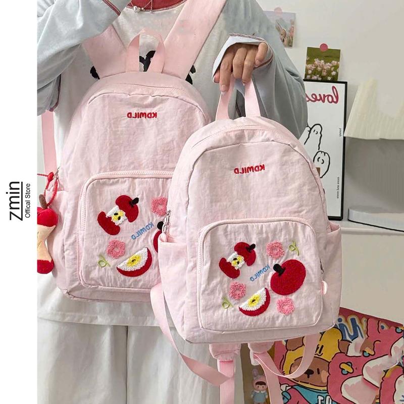 Balo nữ đi học họa tiết thêu quả táo Zmin - Z154