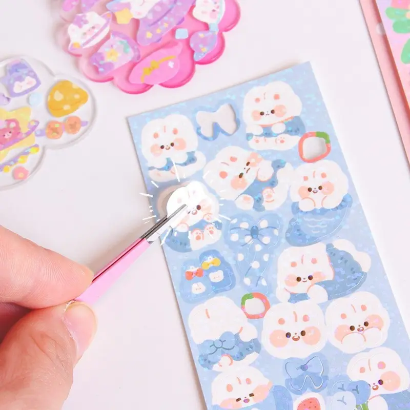 Pinset sticker macaron Penjepit scrapbook Pinset bulu mata Tweezers jurnal Pinset lengkung gundam bengkok multifungsi 6