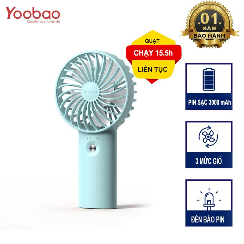  Quạt Tích Điện Cầm Tay Pin Trâu 32h Sử Dụng Yoobao F3 Với 3 Tốc Độ Gió Có Đèn Báo Pin Thiết Kế Nhỏ Ngọn - TopLink Usb Mobile 