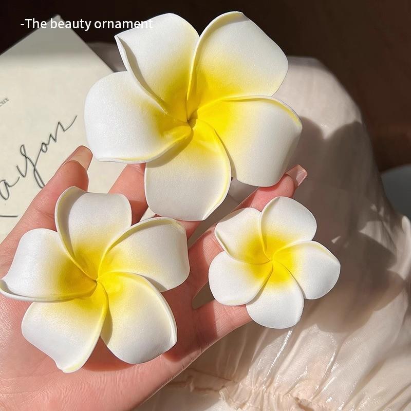 Product Introduction of flower Kembo ja  Simulation plumeria hairpin beach holiday hair side clip flower hairpin hairpin hair accessories jepitan rambut 1