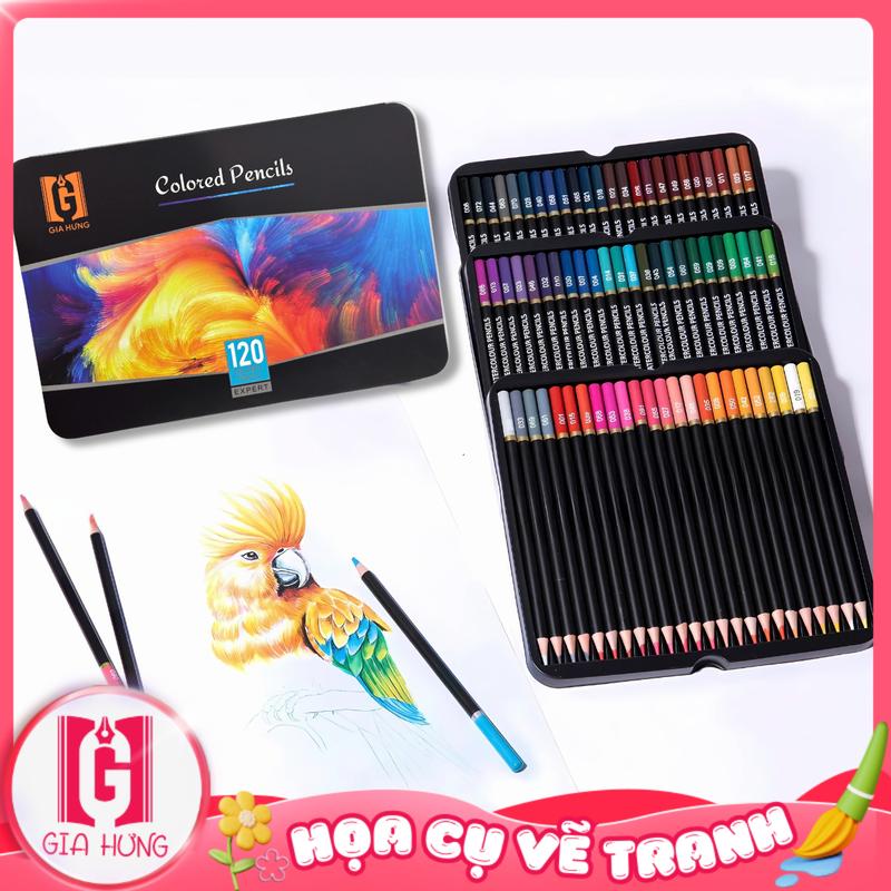 Bộ Bút Chì Màu Sáp 48/72/120 Màu Sắc Tươi Sáng, Chì Không Dễ Gãy - Hộp Chì Màu Thích Hợp Học Sinh, Sinh Viên, Chuyên Nghiệp