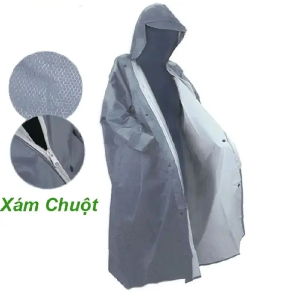 Áo Mưa Bít Dây Kéo Trước.Vải Dù Vân Tổ Ong , Da Cá, Siêu Nhẹ, Siêu Bền, Chất Lượng Cao Cấp,Không Thấm Nước.thiết kế rộng dải che được ba lô đeo phía sau lưng Cao Su áo  mưa áo  mưa áo  mưa