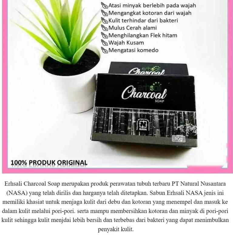 Kulit Bersih, Halus, dan Cerah Alami dengan Erhsali Charcoal Soap pembersih badan sabun  mandi Kotoran Kusam 1