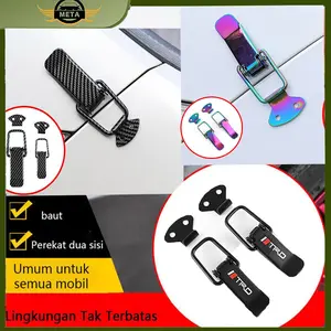 [Meta] Klip Bumper Mobil Universal PREMIUM 2pcs Carbon & Logam Baut Perekat Dua Sisi Stabilitas Bodi Mobil Dekorasi Mobil Motor