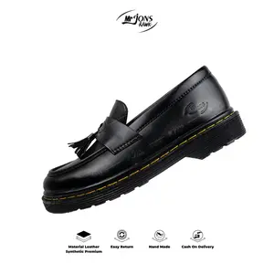 Mr.Jonsrawk Original Sepatu Formal Loafers Pria Hitam Sepatu Formal Casual Pria Keren Elegan Sepatu Slip On Slop Kondangan Terbaru Sepatu Kerja Kantoran Kasual Flat Shoes
