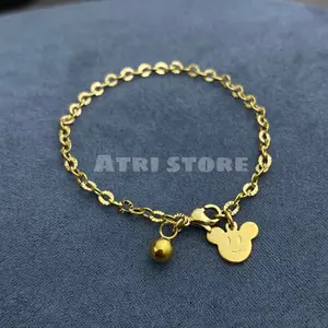 GELANG TANGAN ANAK DAN DEWASA SIMPLE ALEGAN TITANIUM ANTI KARA
