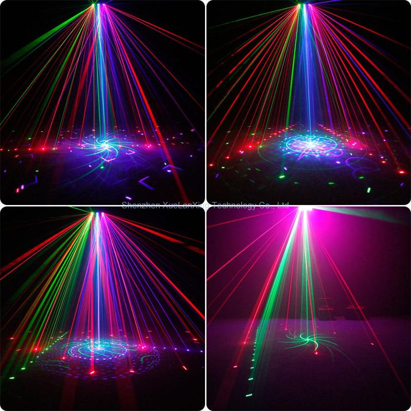 Product Introduction of 21 Lens DJ Disco Beam Patterns Stage Laser Light Projector RGB UV LED Strobe Party Holiday Dance Wedding Lamp H3 17