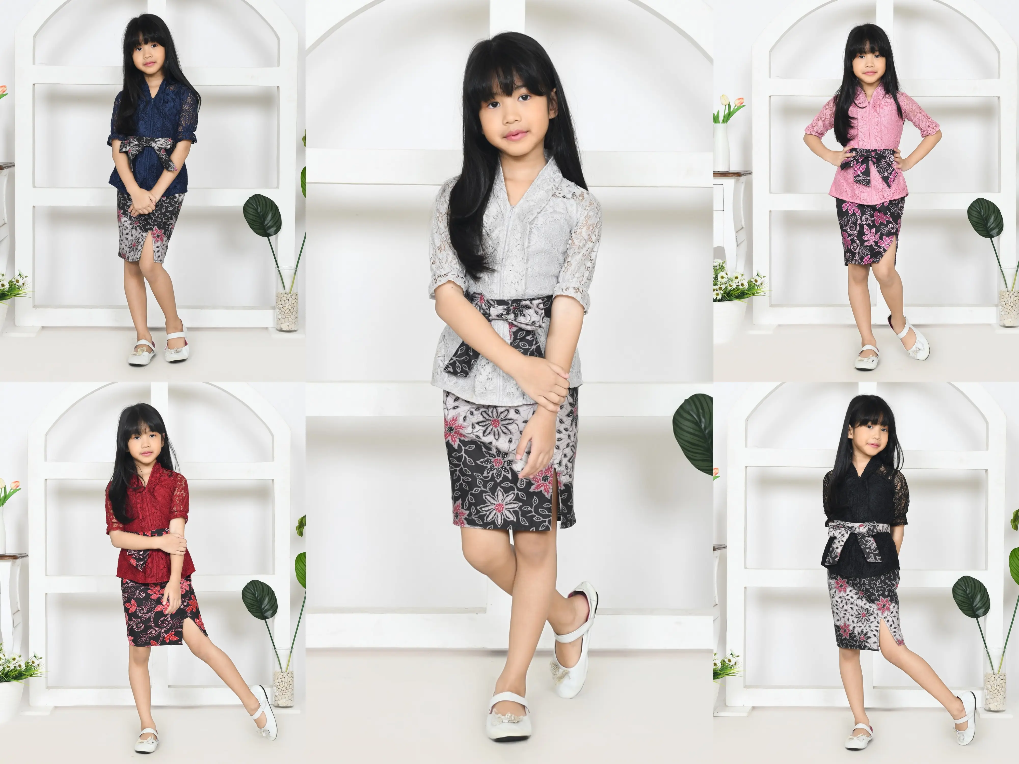 Setelan Kebaya Anak Pesta Kondangan NORA KID / Kebaya Batik Kutu Baru Anak Brukat Modern