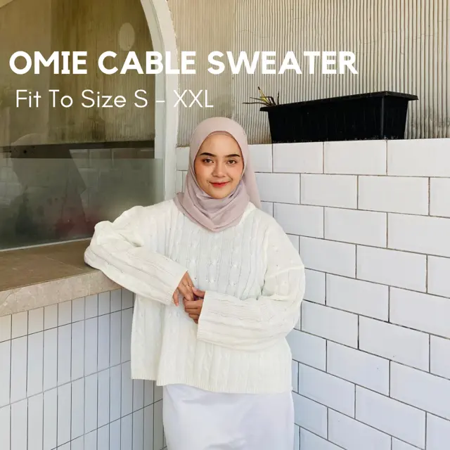 Damawa Cable Sweater Oversize Wanita Fit BB 100 KG Atasan Knitwear Cro Crewneck 2