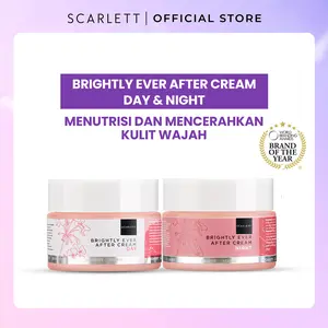 SCARLETT Combo Brightly Ever After Cream - Moisturizer Mencerahkan Wajah Melembapkan Wajah Brightening & Hydration Menghilangkan Bekas Jerawat Krim Pagi dan Malam ( Day Cream & Night Cream )