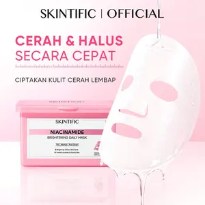 Skintific Niacinamide Brightening Daily Mask 30pcs Mencerahkan & Menghaluskan Kulit Seketika Dengan Niacinamide TXA & Rice Extract