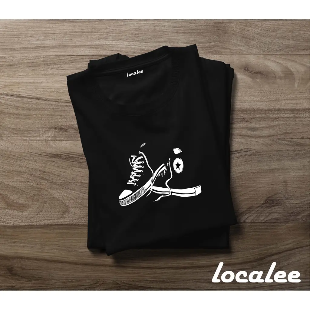 CONVERS* BLACK TSHIRT/ KAOS SABLON SEPATU/ KAOS UNISEX/ UNISEX TSHIRT CONVERSEE