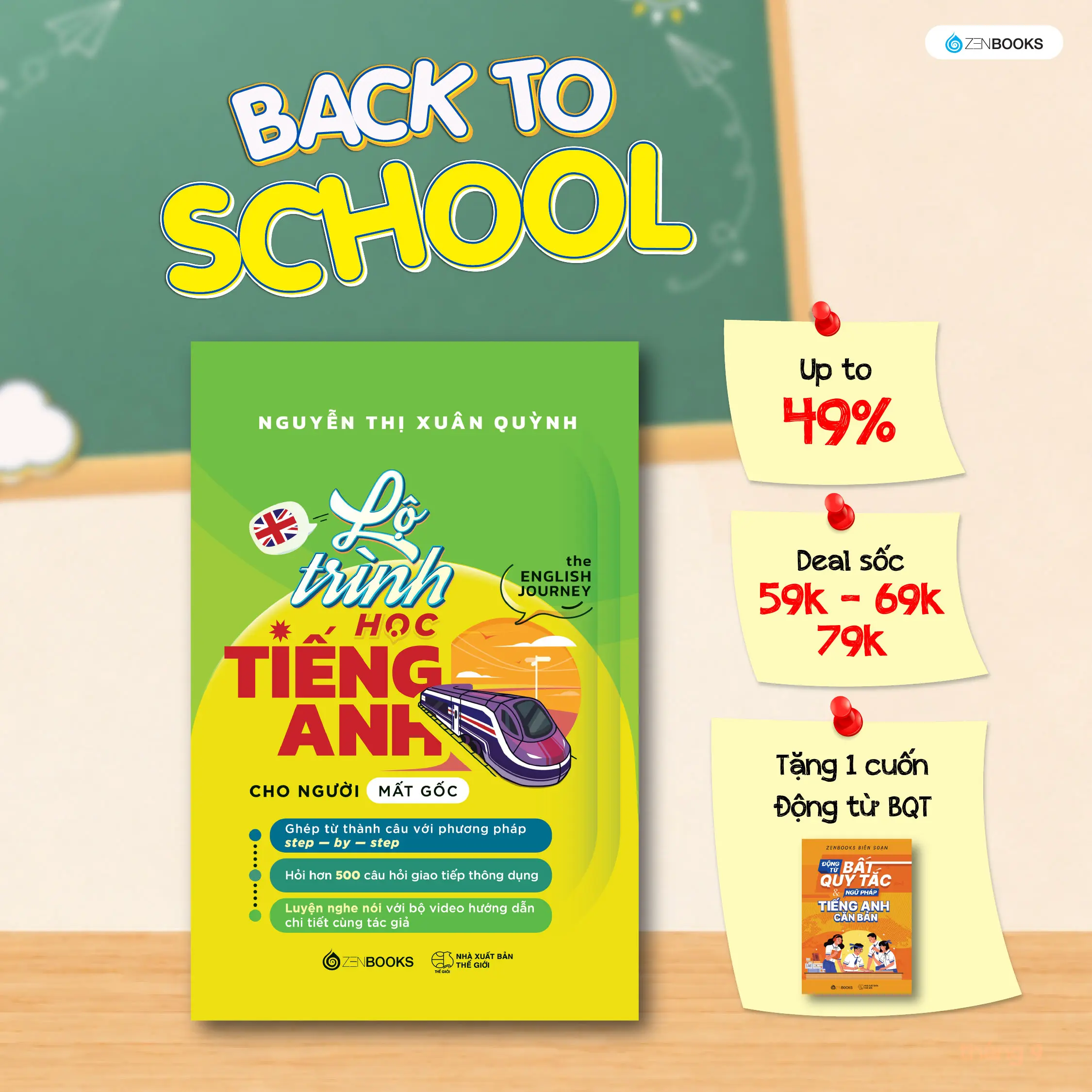 Sách - Lộ Trình Học Tiếng Anh Cho Người Mất Gốc (The English Journey) - Nguyễn Thị Xuân Quỳnh - Zenbooks