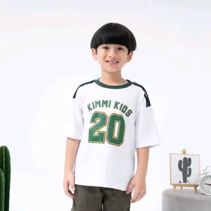 Kimmikids Kaos Baseball Anak Putih Usia 1 - 11 Tahun Cotton Combed 24s Fashion
