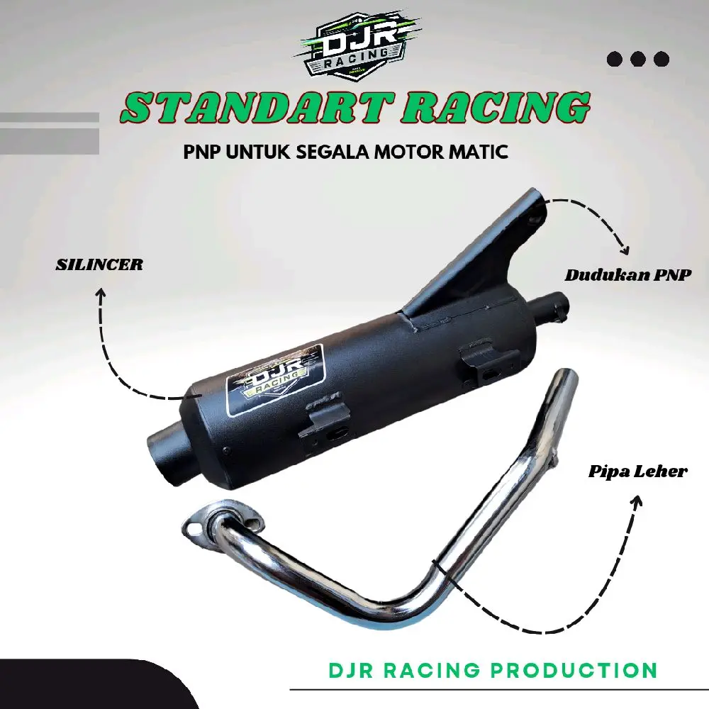 Knalpot Standar Racing Sugigi DJR Project Beat karbu, Beat Deluxe, Vario, Scoopy, Mio, Genio, Spacy, Mio Soul, Mio Fino, X-Ride, Mio sporty, Mio J, Mio M3, Mio 125, Fazzio