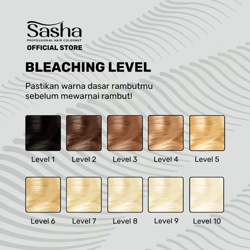 [BLEACHING + SKY BLUE] Sasha Bleaching 20gr + Hair Colorant Sky Blue 25gr | Cat Rambut Sasha Isi 2 pcs 5