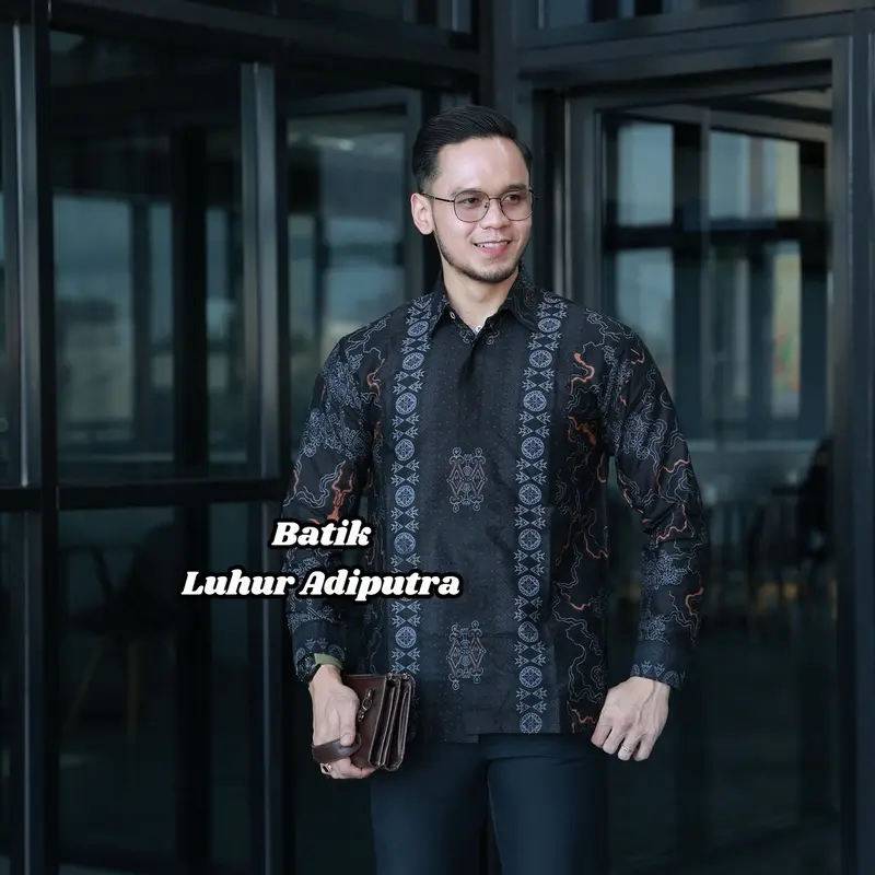 Etnik Abu Kemeja Batik Pria Lengan Panjang dan Pendek Katun Prima Premium Anak Muda S M L XL XXL 4L 5L Luhur Adiputra 5
