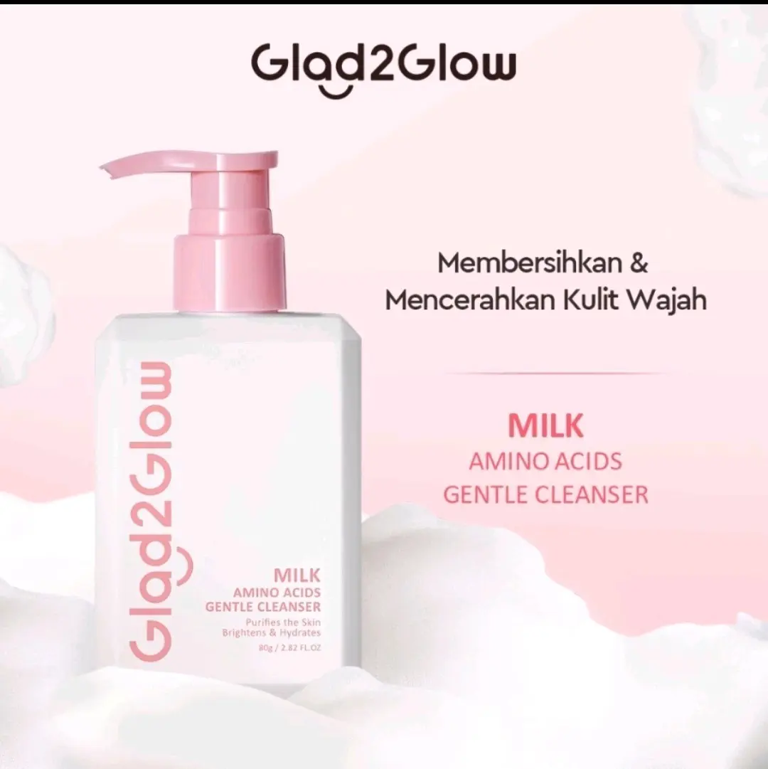 Glad2Glow - Sabun Pembersih Lembut Amino Milk untuk Wajah (80 ml)