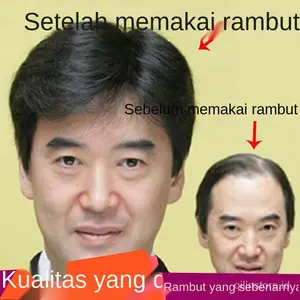 Pria Rambut Asli Rambut Pendek Wig Middle-Aged dan Orang Tua Rambut Asli Berbulu Ayah Real Hair Wig Tengah-Titik Tampan Ayah Rambut Pendek--Fast delivery