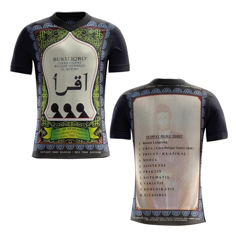 baju pria kaos unik buku iqro jersey 3D iqro bahan lembut tidak mudah kusut Fullprint bisa custom nama terbaru 6