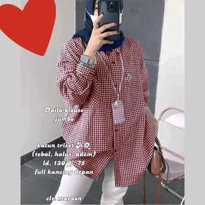 Atasan Kotak Muslim panjang  Wanita Remaja Korean style Terbaru Kekinian S M L XL XXL Baju Katun  Motif Oversize