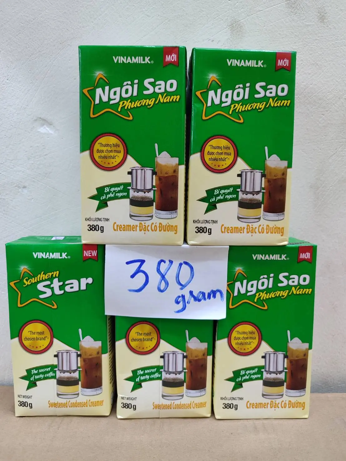(Hộp nhỏ) COMBO 5 HỘP SỮA ĐẶC NGÔI SAO PHƯƠNG NAM GIẤY 380G