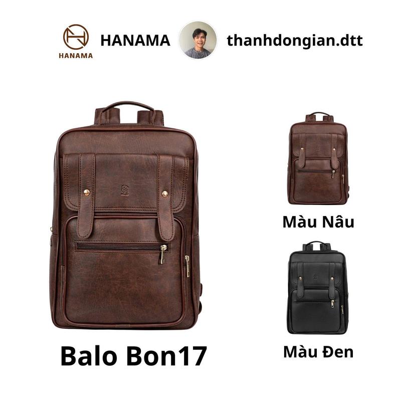 ĐQ TDG BON 17 Balo da thời trang nam Hanama Bon17 đựng laptop đa năng Bag Đeo Vai Nhiều Ngăn