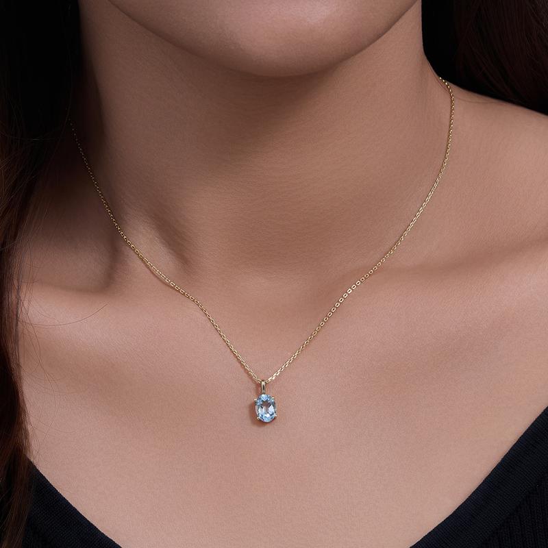 Product Introduction of [925 Silver]Necklace Summer Sweat & Tarnish Resistant Sapphire pendant Hypoallergenic Dainty Necklace for Women Fashionable and versatile jewelry 1