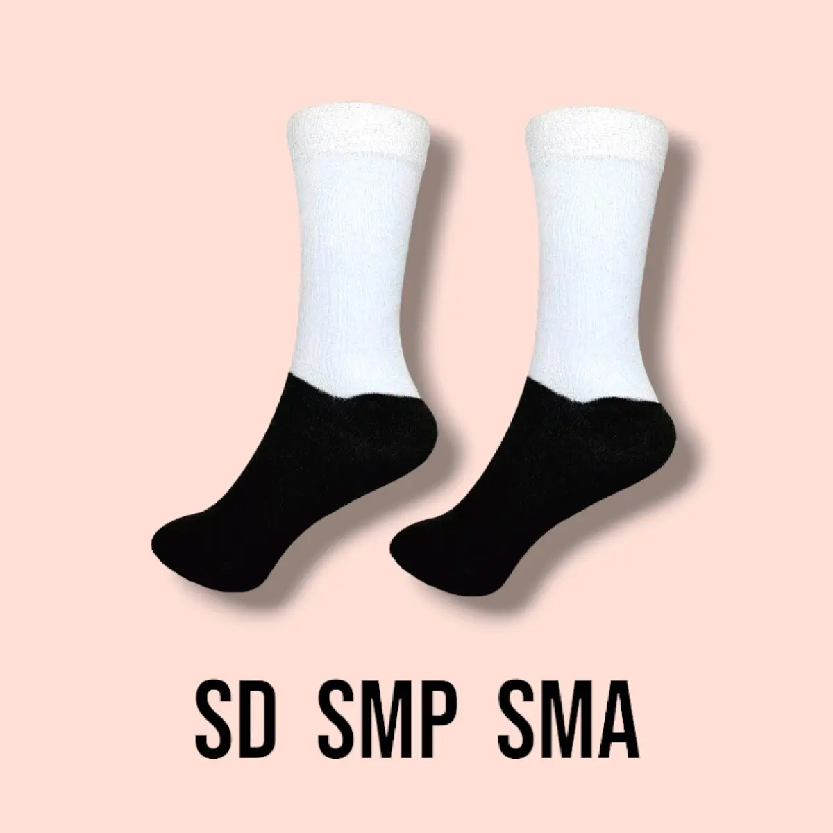 Kaos Kaki Sekolah Anak SD SMP SMA Warna Hitam Putih/ Hitam Polos/ Putih Polos Unisek