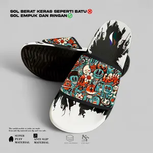 Sandal Selop Unisex SPD 0332 Loreng Motif Kotak Anti Slip Terbaru - Sendal Slide