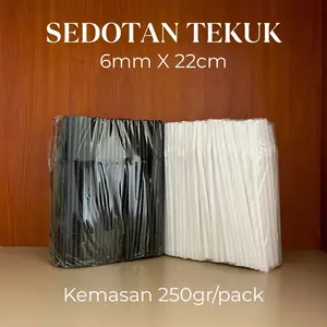 Sedotan Tekuk Warna 6mm x 22cm 250gr BPA Free Food Grade Halal untuk Susu Teh Kopi Minuman Dingin