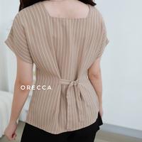 Gambar ORECCA - Marve Top Atasan Tangan Pendek Salur Wanita - black dari Orecca.id Kota Administrasi Jakarta Barat 4 Tokopedia