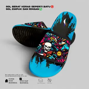 Sandal Selop Unisex SPD 0340 Loreng Motif Keren Anti Slip Terbaru - Sendal Slide,