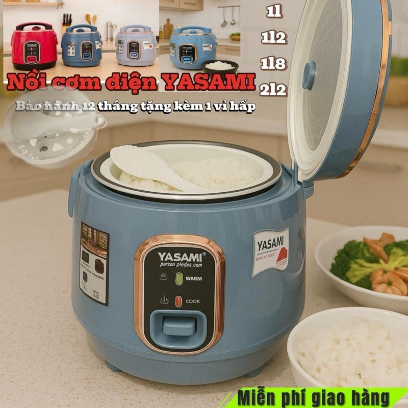  YASAMI Nồi Cơm Điện Dung Tích 1L 1L2  1L8 2L2 Chống Dính Cao Cấp Công Suất 400W-900W Bảo Hành 12 Tháng Tặng Kèm 1 Vỉ Hấp MODEL YSM556 