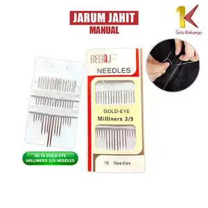 [COD] SK C1005 Jarum Jahit Tangan Isi 16 Gold Eye Milliners 3/9 Needles