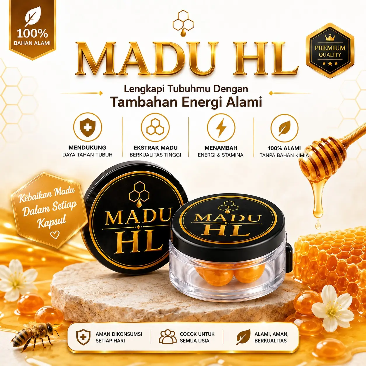[TERLARIS] - Madu Bubuk Original 100% Mudah Diminum Setiap Saat  | Madu Instan Praktis