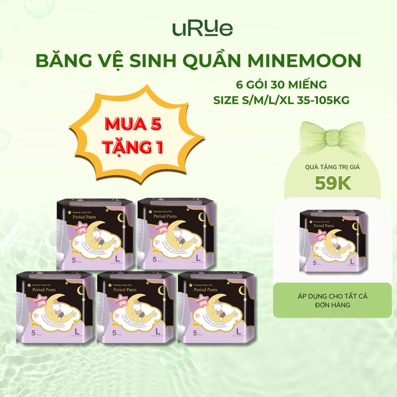 [MUA 5 GÓI TẶNG 1 GÓI] Bỉm quần Minemoon cho mẹ sau sinh, phụ nữ đến tháng size S/M/L/XL (35kg-105kg) (Che tên khi giao)