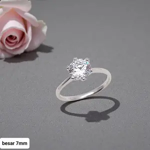 Cincin Irene • (Size 5-9) Cincin Warna Silver dan Gold • Cincin Soliter • Cincin Mata Satu • Titanity Jewelry