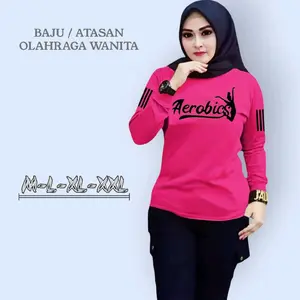 Baju Atasan Olahraga Wanita Dry Fit Jersey Premium ,Lari Gym Yoga Senam Fitness Aerobik Zumba Sporty Panjang