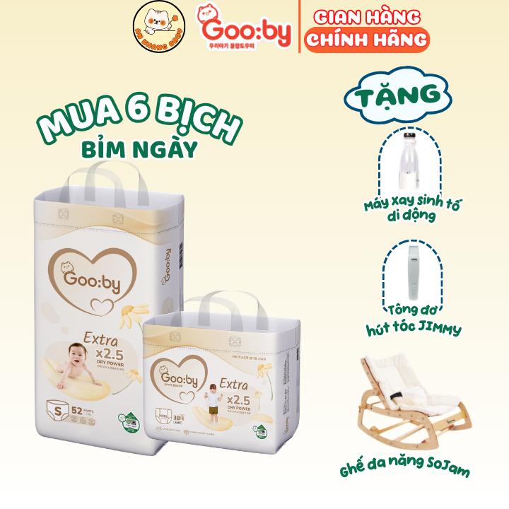 6 bịch Tã/bỉm Gooby Extra mềm mại, chống tràn, siêu thấm hút đủ size cho bé…
