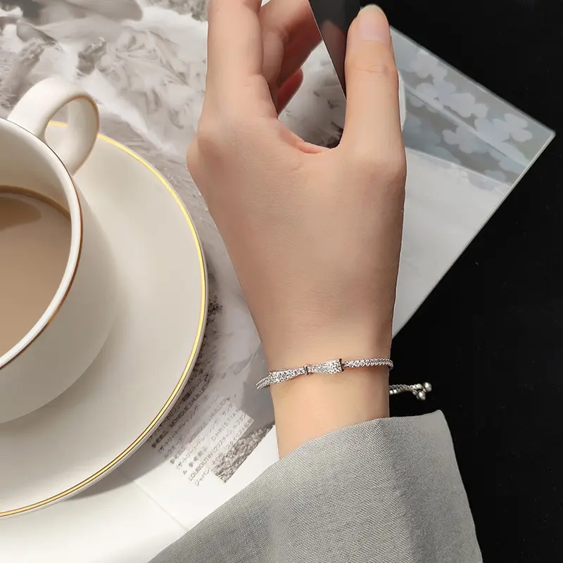 Gelang Serut Wanita Korea: Korean Trendy Serut Pita Silver - Gelang Kekinian Gift Idea GSM0006 Bracelets 6