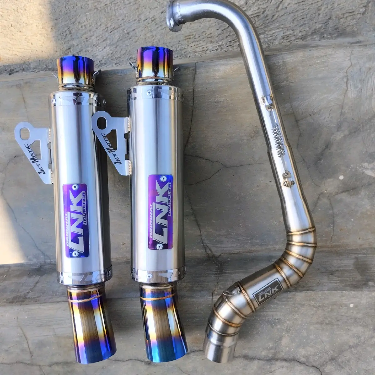 Knalpot cnk muffler tipe Jet Matic cobra standar  Inlet 38dan45 untuk motor aerox,vario,pcx ,nmxMotorcycle