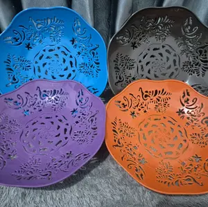 12 PCS PIRING ROTAN PLASTIK "DEALOVA 24 CM" MOTIF BURUNG+BONUS MANGKOK,Varian warna,Mudah dibersihkan,TebalKitchenware