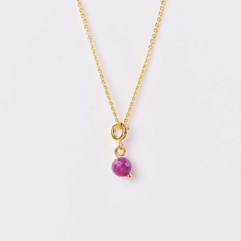 Bộ Vòng Cổ Ruby, Mặt Dây Chuyền Tròn 6.5Mm, Charm Ruby Tự Nhiên, 18k, Quà Tặng Nữ, Hình Chữ O Thông Dụng, Có Thể Điều Chỉnh, Chiều Dài 45cm, Bông Tai S925, Đá Ruby Tự Nhiên 5